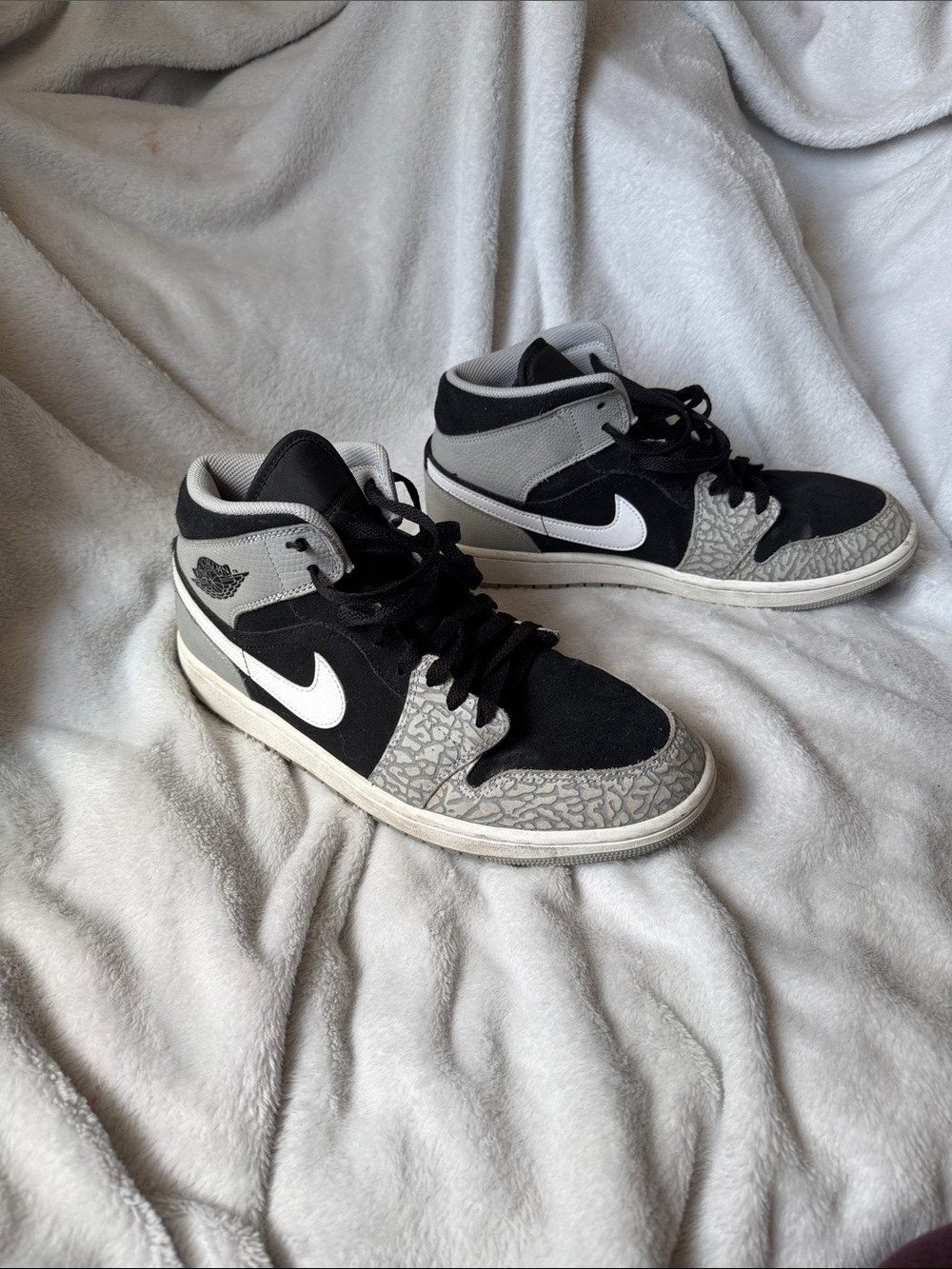 Nike Black, White & Gray Mid-Top Sneakers